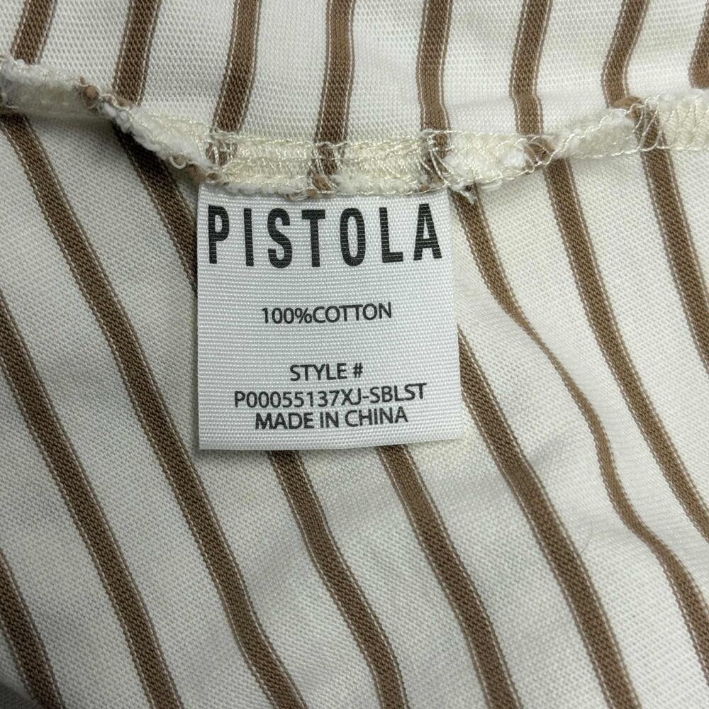 Anthropologie Pistola Trina Muscle Tee Sable Striped Boxy Fit Crew Neck Small - Picture 7 of 8